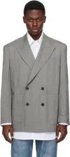 Wooyoungmi Gray Double Breasted Blazer In 903g Grey