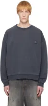 Wooyoungmi Gray Dying Back Logo Sweatshirt In Gray