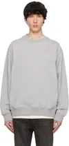 Shop Wooyoungmi Gray Embroidered Logo Sweatshirt In Grey721g