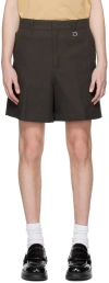 Wooyoungmi Diagonal Braided Shorts In Grey 951g