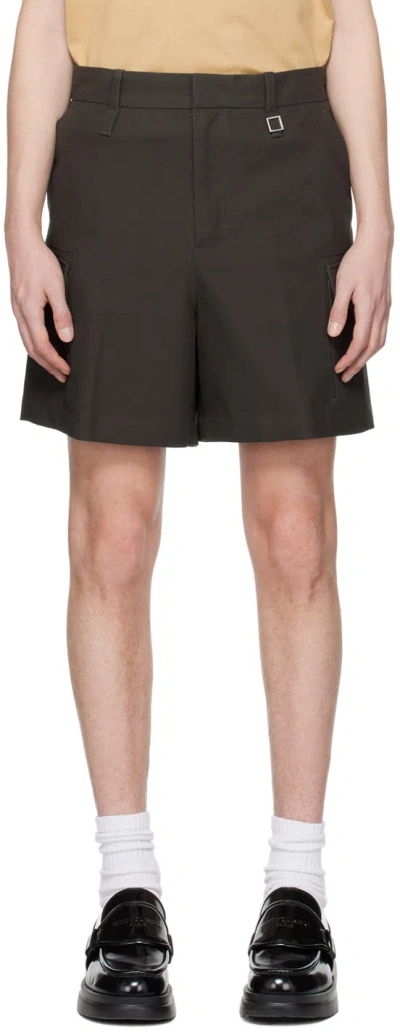 Wooyoungmi Diagonal Braided Shorts In Green