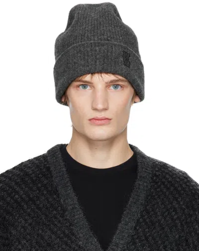 Wooyoungmi Gray Knit Beanie In 535g Grey