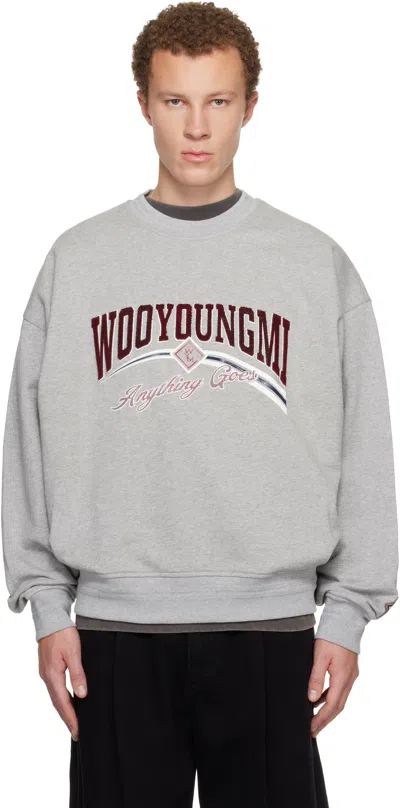 Wooyoungmi Gray Lenticular Logo Sweatshirt