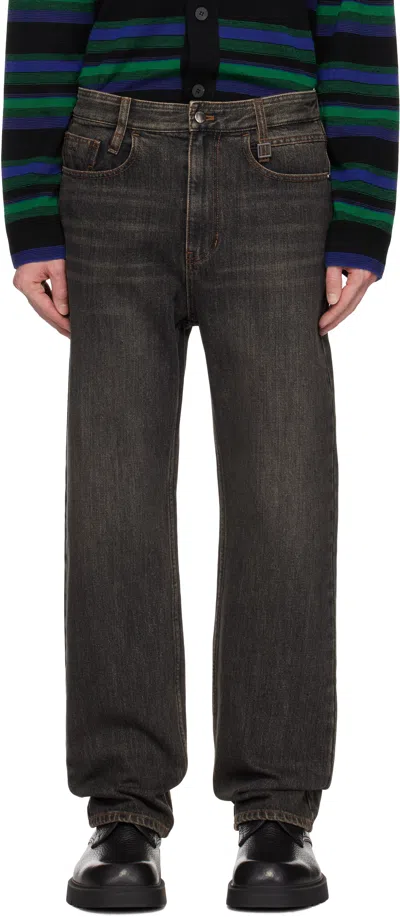 Wooyoungmi Gray New Straight Jeans In Grey985g