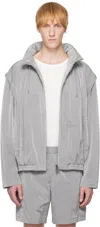 Wooyoungmi Gray Nylon Track Jacket In Gray