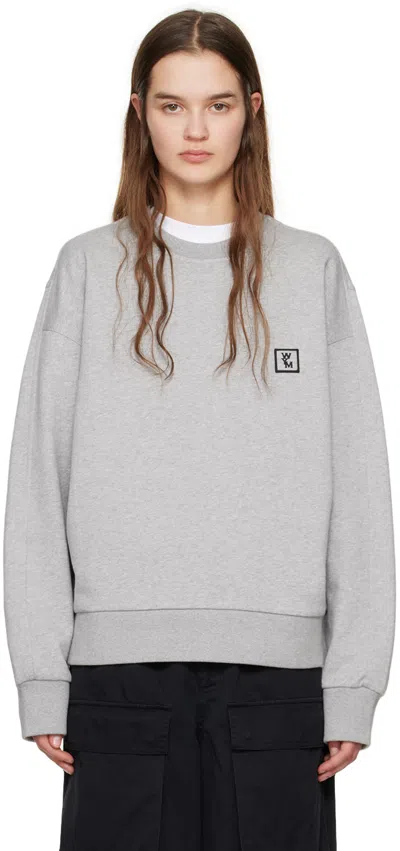 Wooyoungmi Gray Patch Sweatshirt In Grey 734g