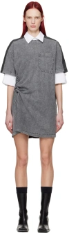 Wooyoungmi Gray String Denim Minidress In Grey 995g