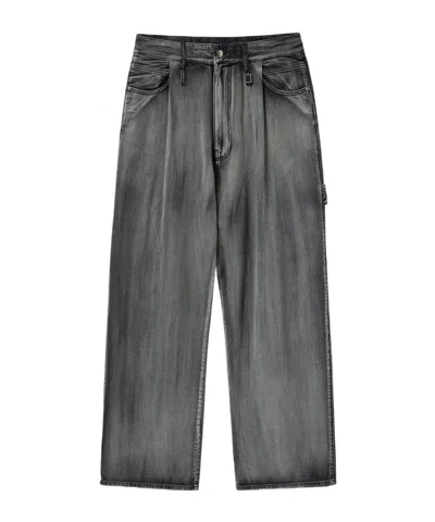 Wooyoungmi Gray Wide Washed Denim Pants In Grey990g