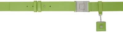 Wooyoungmi Green Leather Button Belt In Fresh Green 645f