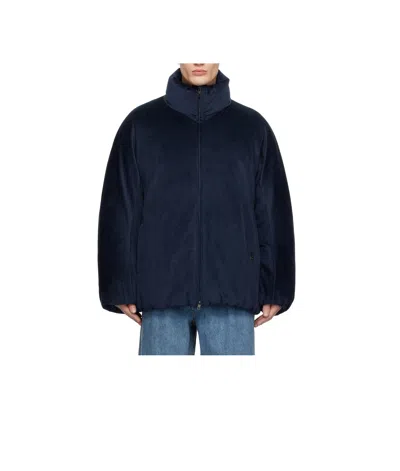 Wooyoungmi High-collar Long-sleeved Cotton Suit In Black