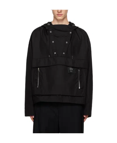 Wooyoungmi Hooded Long-sleeved Casual Jacket In Black