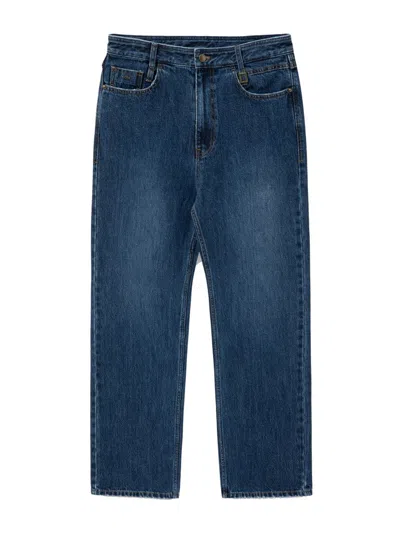 WOOYOUNGMI INDIGO BLUE CLASSIC STRAIGHT-LEG JEANS WITH FIVE-POCKET DESIGN
