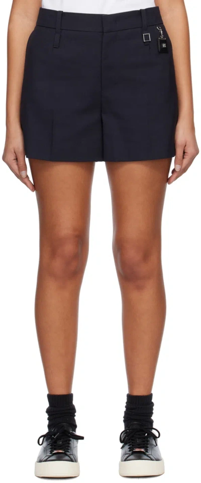 Wooyoungmi Indigo Creased Shorts In Dark Indigo 973n