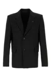 Wooyoungmi Single-breasted Blazer With Notch Lapel And Flap Pockets In Black