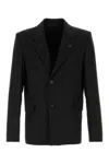 Wooyoungmi Single-breasted Blazer With Notch Lapel And Flap Pockets In Black