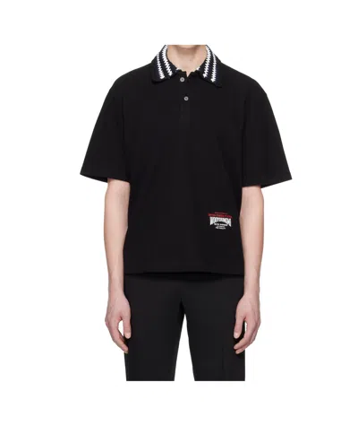 Wooyoungmi Knit Collar Polo In Black