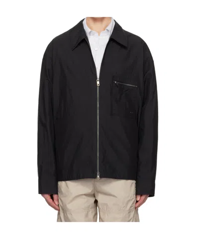 Wooyoungmi Lapel Long Sleeve Casual Jacket In Black