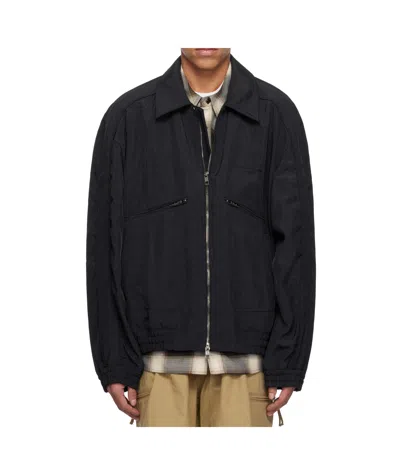 Wooyoungmi Lapel Long Sleeve Casual Jacket In Navy924n