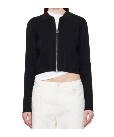 Wooyoungmi Lapel Long Sleeve Sweater In Black