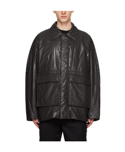 Wooyoungmi Lapel Long-sleeved Casual Jacket In Black