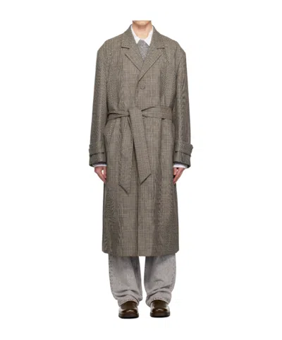 Wooyoungmi Lapel Long-sleeved Coat In Gray