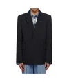 Wooyoungmi Single-breasted Blazer With Notch Lapel And Flap Pockets In Black