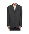 Wooyoungmi Lapel Long-sleeved Suit Jacket In Black