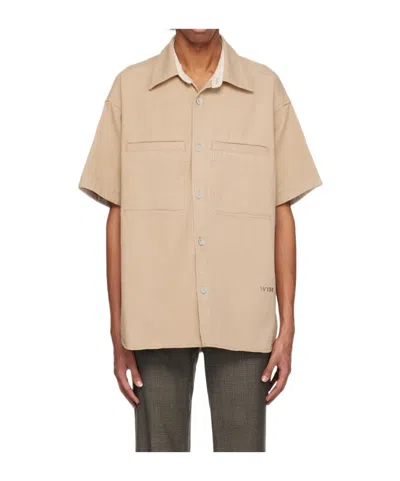 Wooyoungmi Lapel Short-sleeved Shirt In Nude