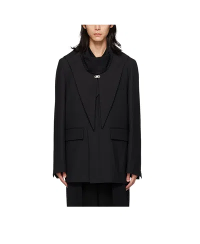 Wooyoungmi Lapel Suit Jacket In Black