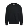 WOOYOUNGMI LEATHER PATCH SWEATSHIRT