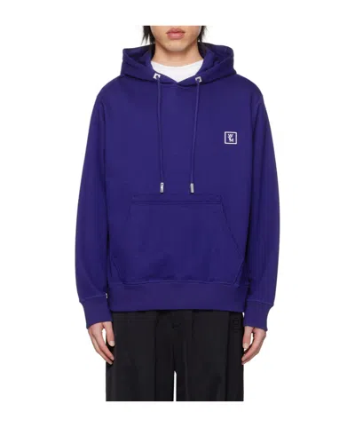Wooyoungmi Logo Decoration Hooded Sweater In 739n Navy