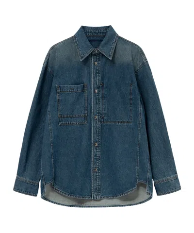 Wooyoungmi Logo Denim Shirt In Blue