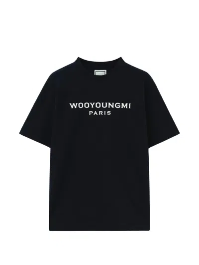 Wooyoungmi Logo-detail Oversized T-shirt In Blue