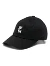 Wooyoungmi Black Baseball Cap With Logo On The Front And Logo Lettering On The Rear In Cotton Man In Black