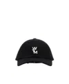 Wooyoungmi Black Baseball Cap With Logo Print On The Front And Logo Lettering On The Rear In Black