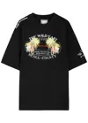 Wooyoungmi Crew Neck Cotton T-shirt With Graphic Print In Black