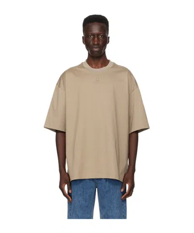 Wooyoungmi Logo-embroidered Cotton T-shirt In Brown