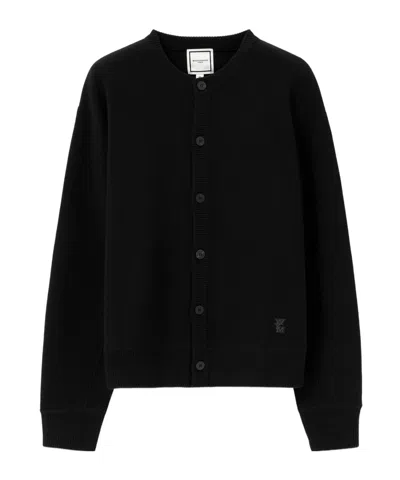 Wooyoungmi Logo Embroidered Patch Cardigan In Black