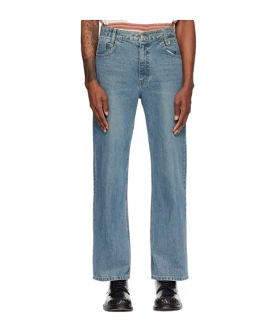 Wooyoungmi Logo Jeans In Blue