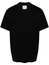 Wooyoungmi Black Cotton Back Logo T-shirt In Schwarz