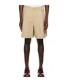 Wooyoungmi Beige Pleated Shorts In Neutral