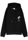 Wooyoungmi Graphic Print Hooded Sweatshirt With Pouch Pocket In Black