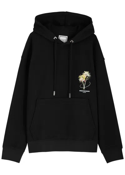 WOOYOUNGMI WOOYOUNGMI LOGO-PRINT HOODED COTTON SWEATSHIRT