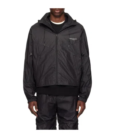Wooyoungmi Logo-print Hooded Jacket In Black