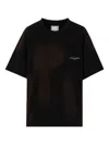 Wooyoungmi Black Embroidered Logo T-shirt In Black