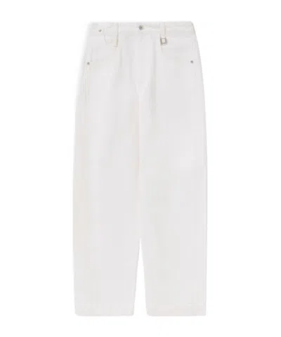 Wooyoungmi Logo Tube Jeans In Neutral