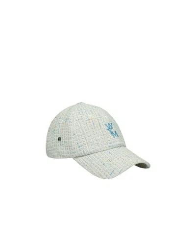 Wooyoungmi Logo Tweed Baseball Hat In White
