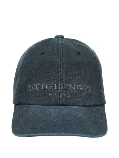 Wooyoungmi Logo-embroidered Faded-effect Cap In Green