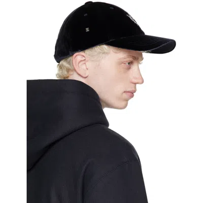 Wooyoungmi Logo-embroidered Velvet Cap In Black