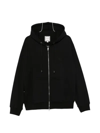 Wooyoungmi Logo-patch Zip-up Hoodie In Black